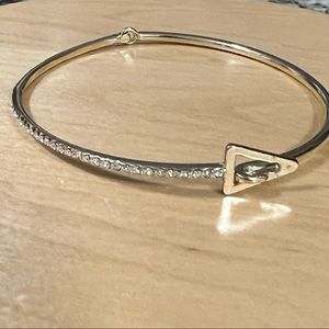 Dainty Gold Arrow and CZ Bracelet, Costume Jewelry,  Size L-XL